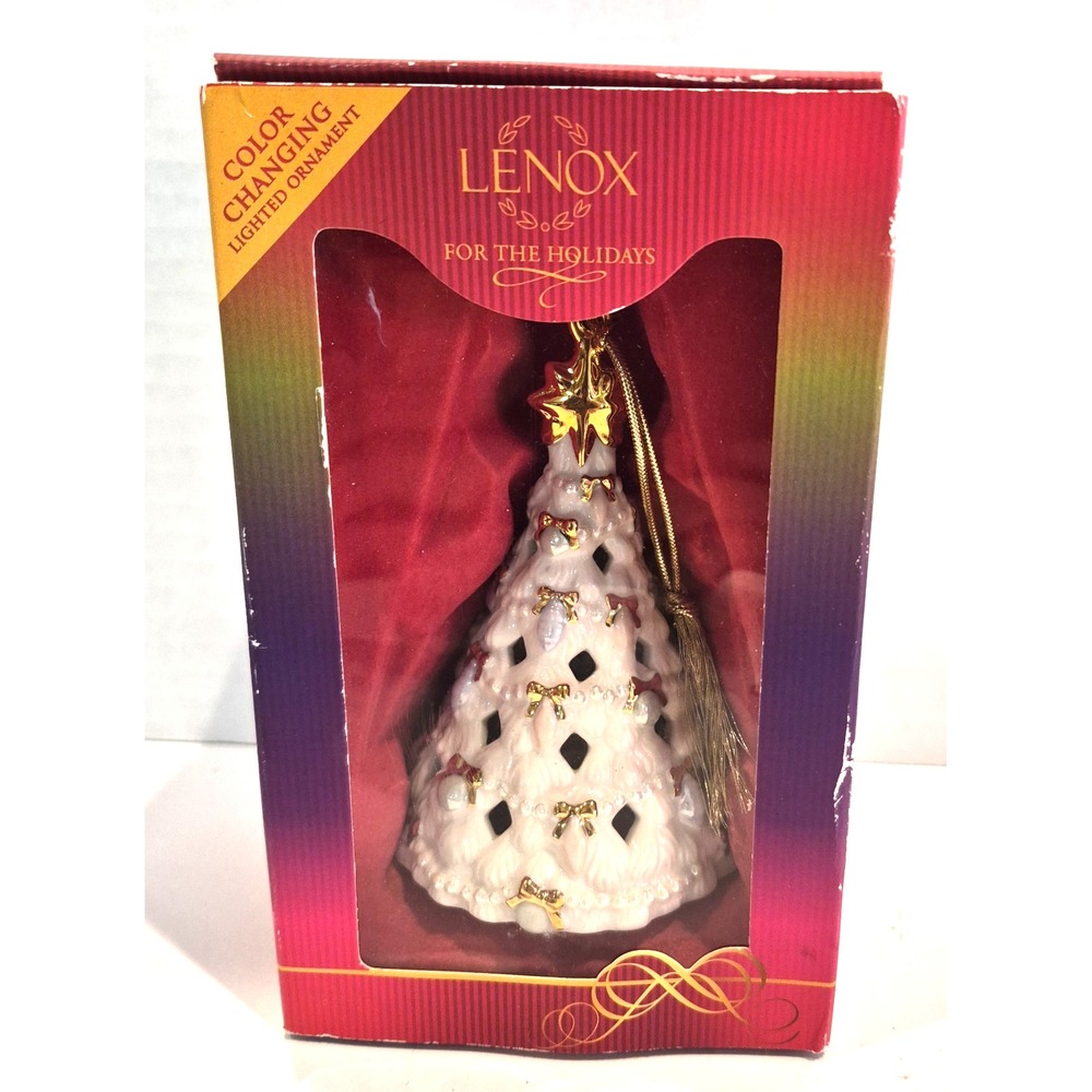 Lenox Shimmering Lights Christmas Tree Ornament Color Changing LED